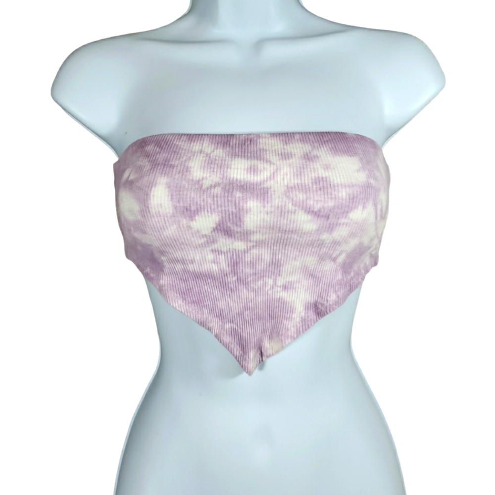 FULL TILT Hanky Hem Tube Top Lavender Tie Dye handkerchief Women